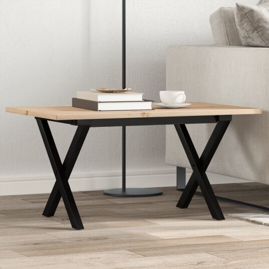  Salongbord X-ramme 80x50x40 cm heltre furu og støpejern 3282684