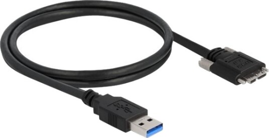 Delock Usb Kabel Usb Type A Hann Til Micro Usb Type B Hann Usb 3.0 1 M Tommelskruer Svart