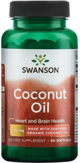 Swanson Coconut Oil   1000 Mg   60 Kapsler