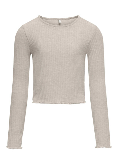 Kids Only Kognella L/S O-Neck Top Jrs Noos - Cream - 122-128
