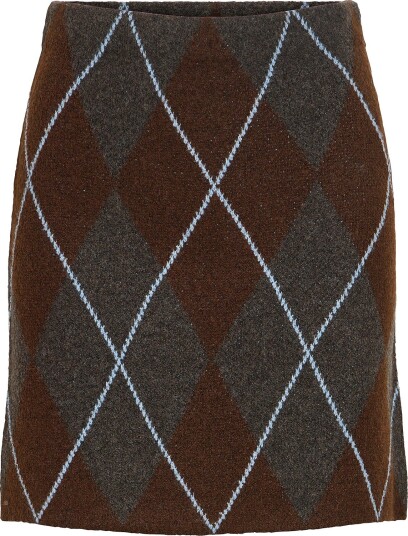 Vila - Skjørt viArgyle Knit Skirt/bfs - Grå
