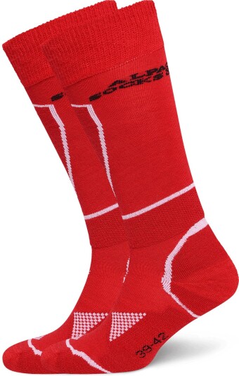 Alpacasocks&Co Alpine Ski 1 Pack RED WHITE BLACK 45 48/XL