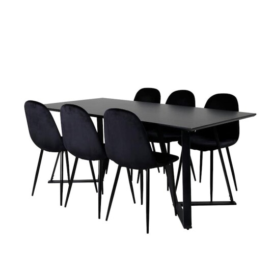 Venture Home Spisegruppe Venture Home Marina med 6 Polar Velvet Stoler GR20665