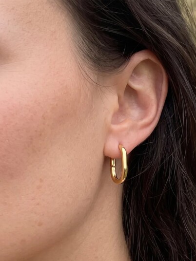Who Is She Mini Oval Hoops Gull ONE SIZE