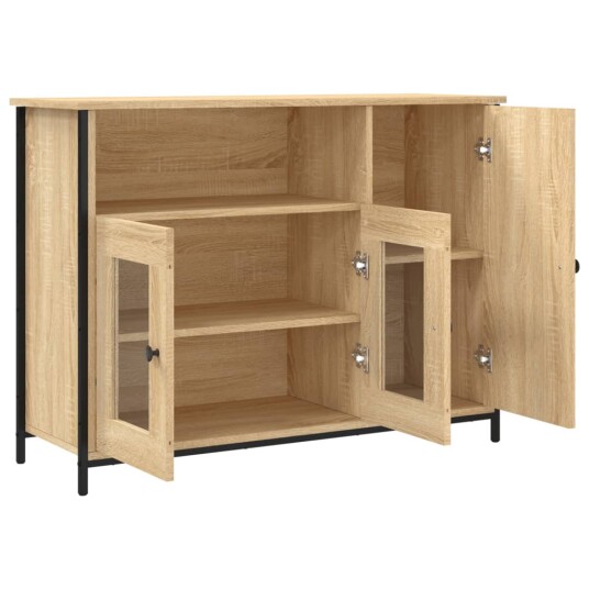 vidaXL Skjenk sonoma eik 100x35x75 cm konstruert tre
