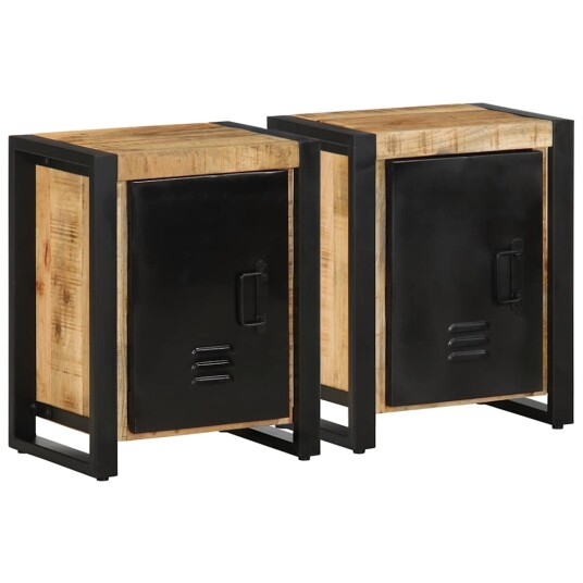 Nattbord 2 stk grovt heltre mangotre 8721158339379