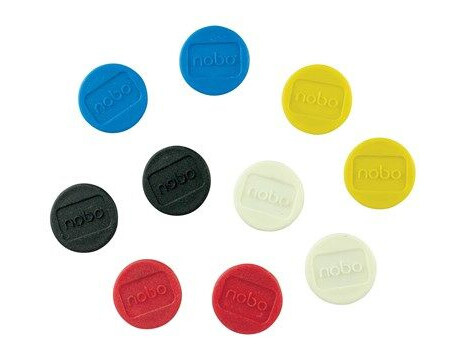 Nobo whiteboard magneter 10 stykk 13mm. Assortert