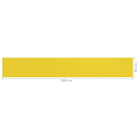 vidaXL Balkongskjerm gul 90x600 cm HDPE