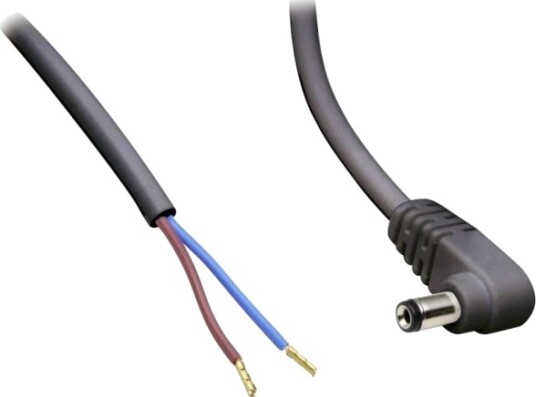 Tru Components Tilkoblingskabel Lavspenning Lavspenningsplugg Med Åpen Ende 5,50 Mm / 2,50 Mm 50 Cm
