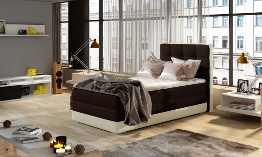 Damion Oppbevaringsseng 90x200 cm Venstre Brun | beige