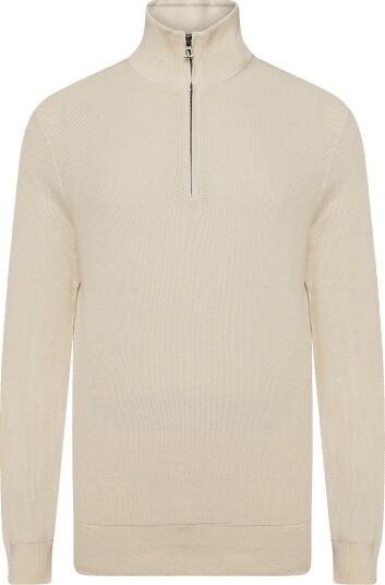 Polo Ralph Lauren Mesh Knit Cotton Quarter Zip Sweater   ANDOVER CREAM   S