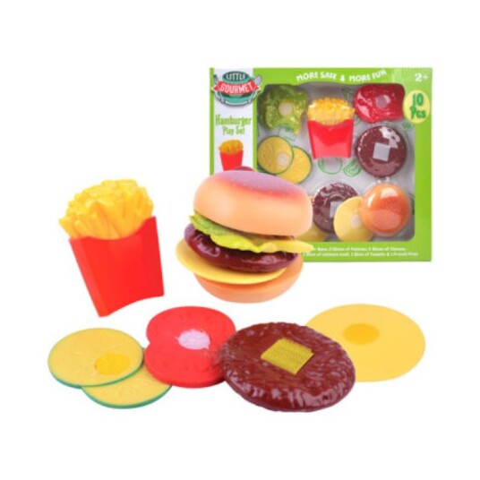 Little Gourmet Lekemat Lekesett 10 Deler Hamburger Little Gourmet Lekemat Lekesett 10 Deler Hamburger