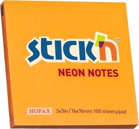 Notesblok 76X76 100 Blad Neon Orange 12 Stk.