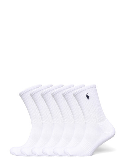 Ralph Lauren Kids Athletic Crew Sock 6 Pack White 38 42