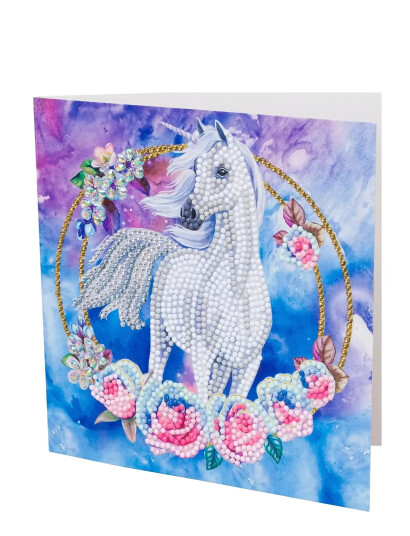 Crystal Art Enhjørning Girlander Kortsett Multi Patterned One Size