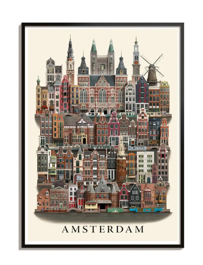 Martin Schwartz Amsterdam Small Poster - Multi/patterned - 29.7X42CM Martin Schwartz Amsterdam Small Poster - Multi/patterned - 29.7X42CM