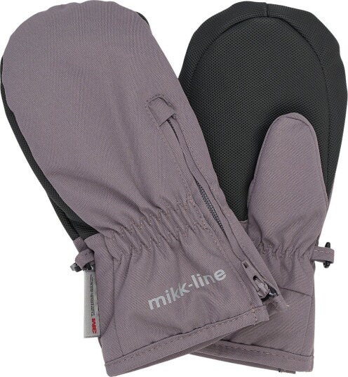 Mikk line Polyester Mittens W. Zip Grey 98/104
