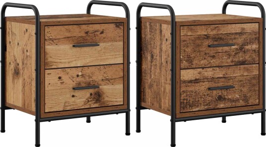 vidaXL Nattbordskap 2 stk. Eiketre 40 x 30 x 50 cm Konstruert tre