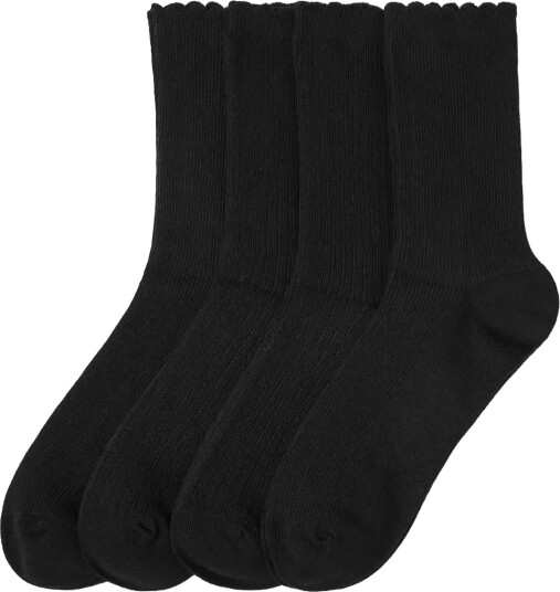 Lindex 4 Pack Ribbed Socks   Black   36/38