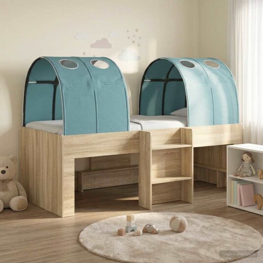 Seng med tunnel 4 pcs Sonoma og lyseblå Konstruert tre