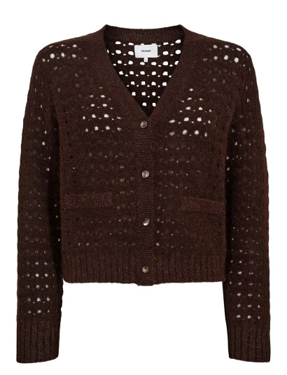 Nümph Nuriette Dot Pointelle Cardigan - Brown - XL Nümph Nuriette Dot Pointelle Cardigan - Brown - XL