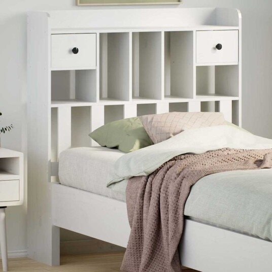  Hodegavl med oppbevaring hvit 90 cm heltre furu