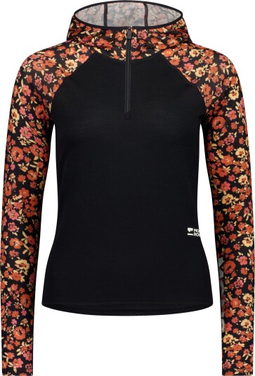 Mons Royale Women´s Bella Merino Hood Long Sleeve Ditzy Camo/black XS Mons Royale Women´s Bella Merino Hood Long Sleeve Ditzy Camo/black XS