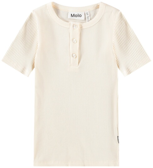 Molo T skjorte Rib Rosey Pearled Ivory 15 16 år 170 176 T skjorte Beige Hvit