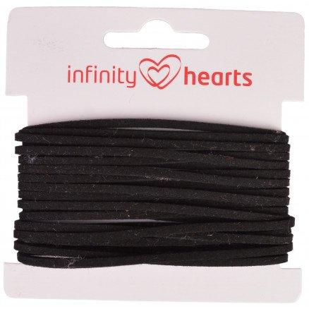Infinity Hearts Snor Alcantara 2mm 02 Svart 5m