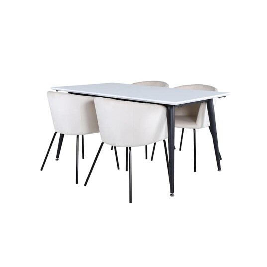 Venture Home Spisegruppe Venture Home Jolie med 4 Bergen Stoler Fløyel GR22305