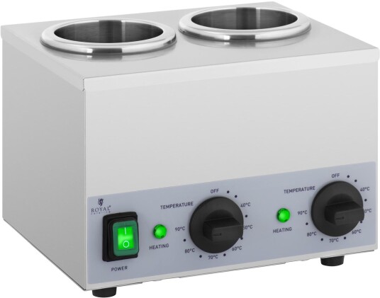 Sausvarmer 2 x 1 L Kontrollpanel i bunn Royal Catering RCSW-16 Sausvarmer 2 x 1 L Kontrollpanel i bunn Royal Catering RCSW-16