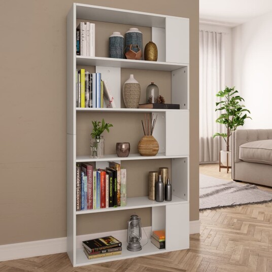 vidaXL Bokhylle/Romdeler hvit 80x24x159 cm sponplate vidaXL Bokhylle/Romdeler hvit 80x24x159 cm sponplate