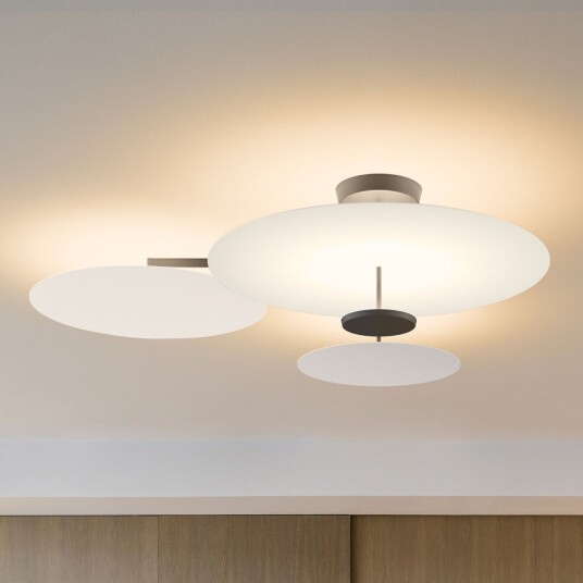 Flat LED taklampe 4 lyskilder Ø 90 cm hvit   Vibia   Stue   Skandinavisk   Metall