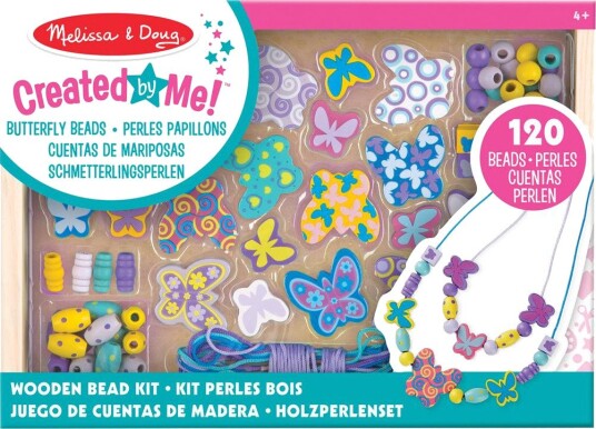 Melissa & Doug SlipStop Sommerfuglvenner Perlesett Treperler