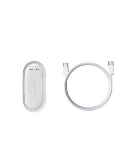 Plaud NotePin Ladesett med Magnetisk Dock og USB-C Kabel Hvit