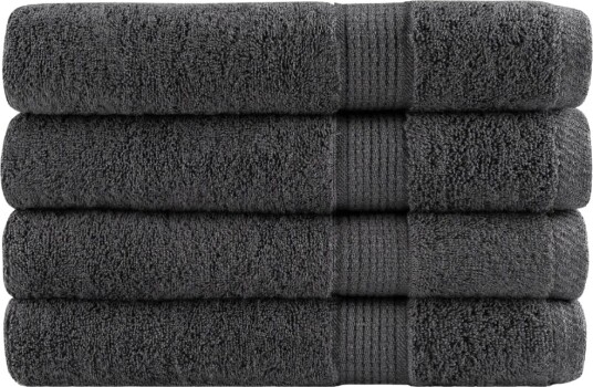 vidaXL Premium saunahåndklær SOLUND 4 stk antrasitt 80x200 cm 600gsm vidaXL Premium saunahåndklær SOLUND 4 stk antrasitt 80x200 cm 600gsm