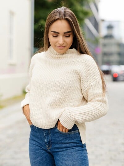 Selected Femme Selma Long Sleeve Knit Pullover Beige M Selected Femme Selma Long Sleeve Knit Pullover Beige M