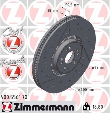 ZIMMERMANN 400.5561.70 Bremseskive