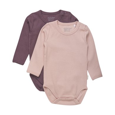Minymo Langermet body 2-pakning Misty Rose Minymo Langermet body 2-pakning Misty Rose