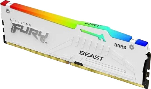 Kingston FURY Beast 16GB DDR5-6000 RAM Unregistered med RGB - Hvit