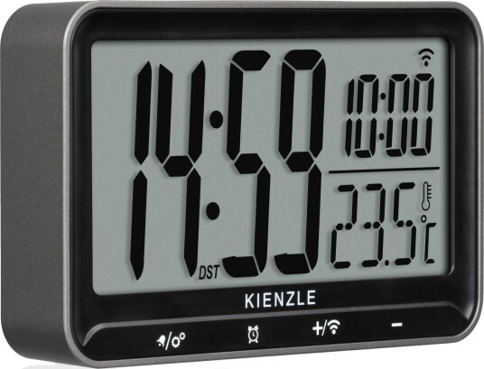 Kienzle Digital Radiostyrt Vekkerklokke - Touchknapper, Batteridrevet - Sølv/Sort Kienzle Digital Radiostyrt Vekkerklokke - Touchknapper, Batteridrevet - Sølv/Sort