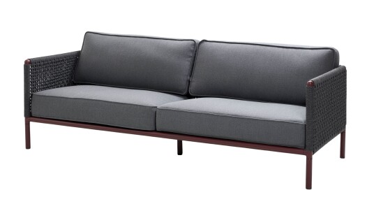 Cane-line Encore 3-seter sofa Mørkegrå med grå pute Grå Cane-line Encore 3-seter sofa Mørkegrå med grå pute Grå
