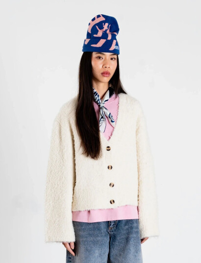 Woodbird Wbea Teddy Cardigan - Cream - M Woodbird Wbea Teddy Cardigan - Cream - M
