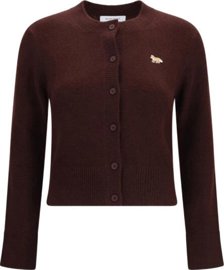 Maison Kitsuné Dame Strikkevarer Brun XS,