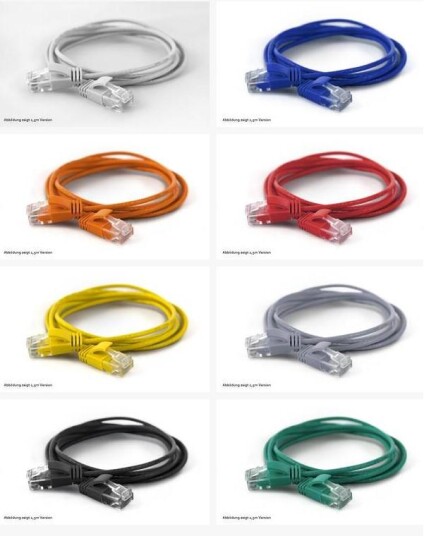 WANTEC WantecWire UTP, extra dünnes Patchkabel CAT6a, d=2,8mm, schwarz, Länge 1,50 m