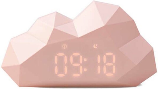 Mob Vekkerklokke med nattlampe Mini Cloudy - Lys rosa