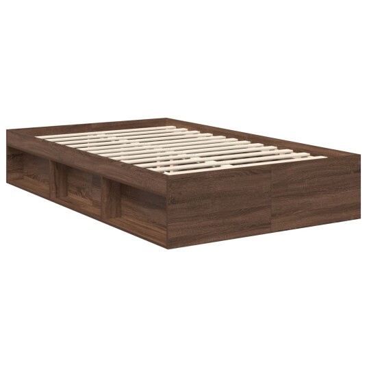 Sengestamme med hodegjerde Brun Eik 120 x 200 cm Konstruert tre