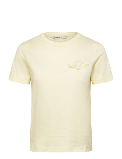GANT Reg Tonal Shield Ss T Shirt Yellow M