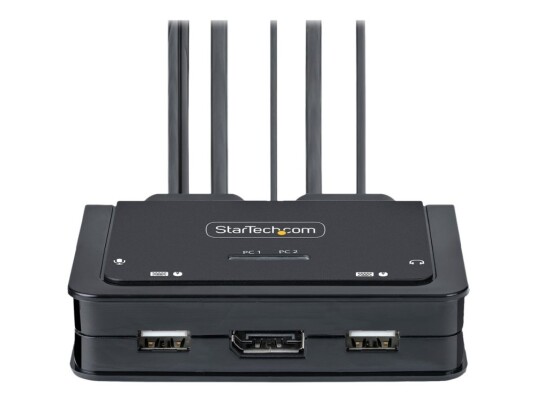 Startech.Com 2-Port Usb-C Cable Kvm Switch, 4K 60Hz Displayport Output, Compact Kvm With 4Ft/1.2M Usb Type-C/Audio Integrated Cables, Bus Powered - Remote Push-Button/Hotkey Switching (C2-D46-Uc2-Cbl-Kvm) - Kvm / Lydsvitsj - Kompakt - 2 X Kvm/Lyd - Startech.Com 2-Port Usb-C Cable Kvm Switch, 4K 60Hz Displayport Output, Compact Kvm With 4Ft/1.2M Usb Type-C/Audio Integrated Cables, Bus Powered - Remote Push-Button/Hotkey Switching (C2-D46-Uc2-Cbl-Kvm) - Kvm / Lydsvitsj - Kompakt - 2 X Kvm/Lyd -