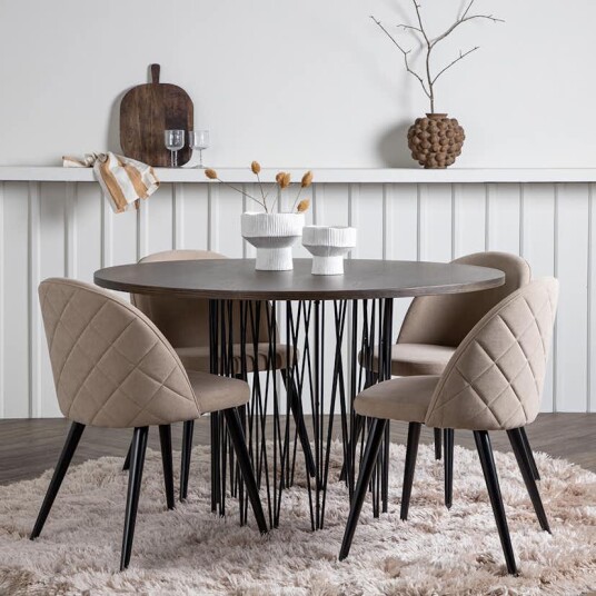 Spisegruppe furniture/fashion Stone med 4 Velvet Stitches Stoler Spisegruppe furniture/fashion Stone med 4 Velvet Stitches Stoler